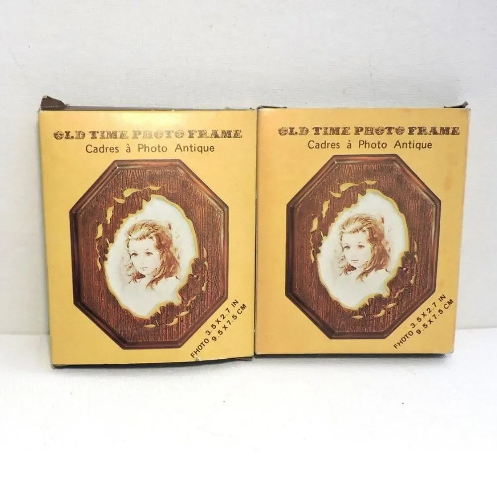 Two Vintage Picture Frames Hong Kong Antique Design With Surface Stands Boxed